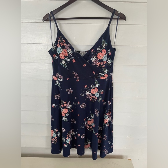 Navy Floral Kismet Mini(ish) Dress - Picture 1 of 10
